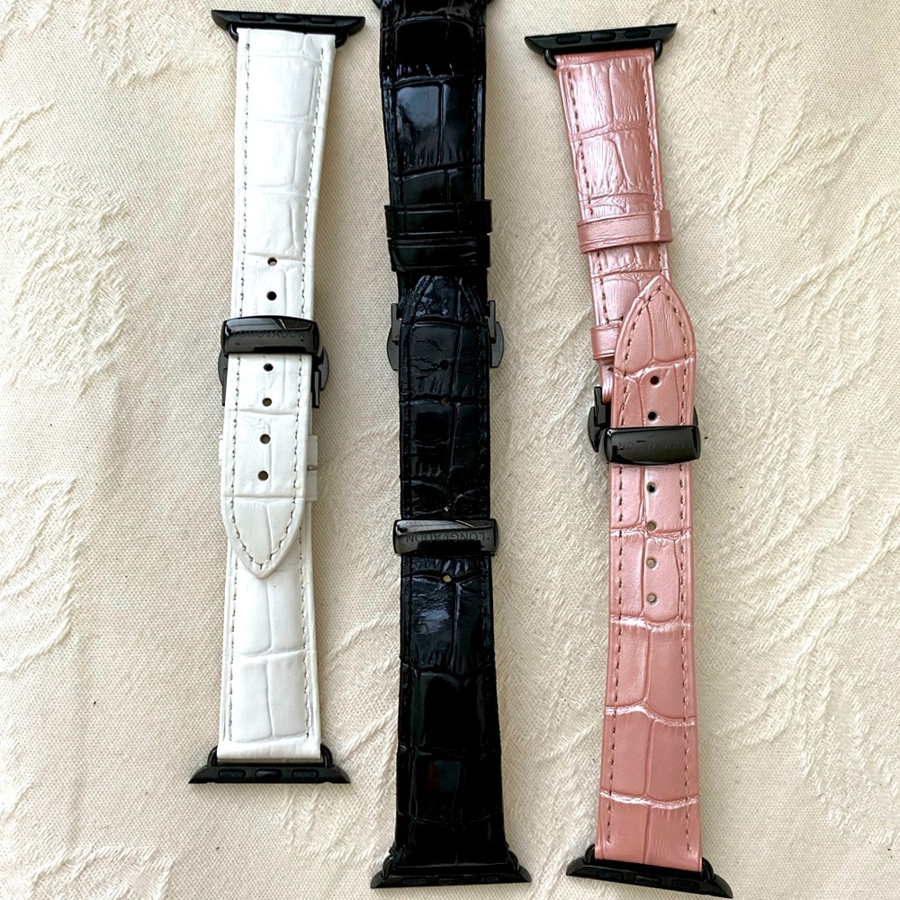 ✨3 ✨ Longvadon Apple Watch bands 38/40mm pink, black, white